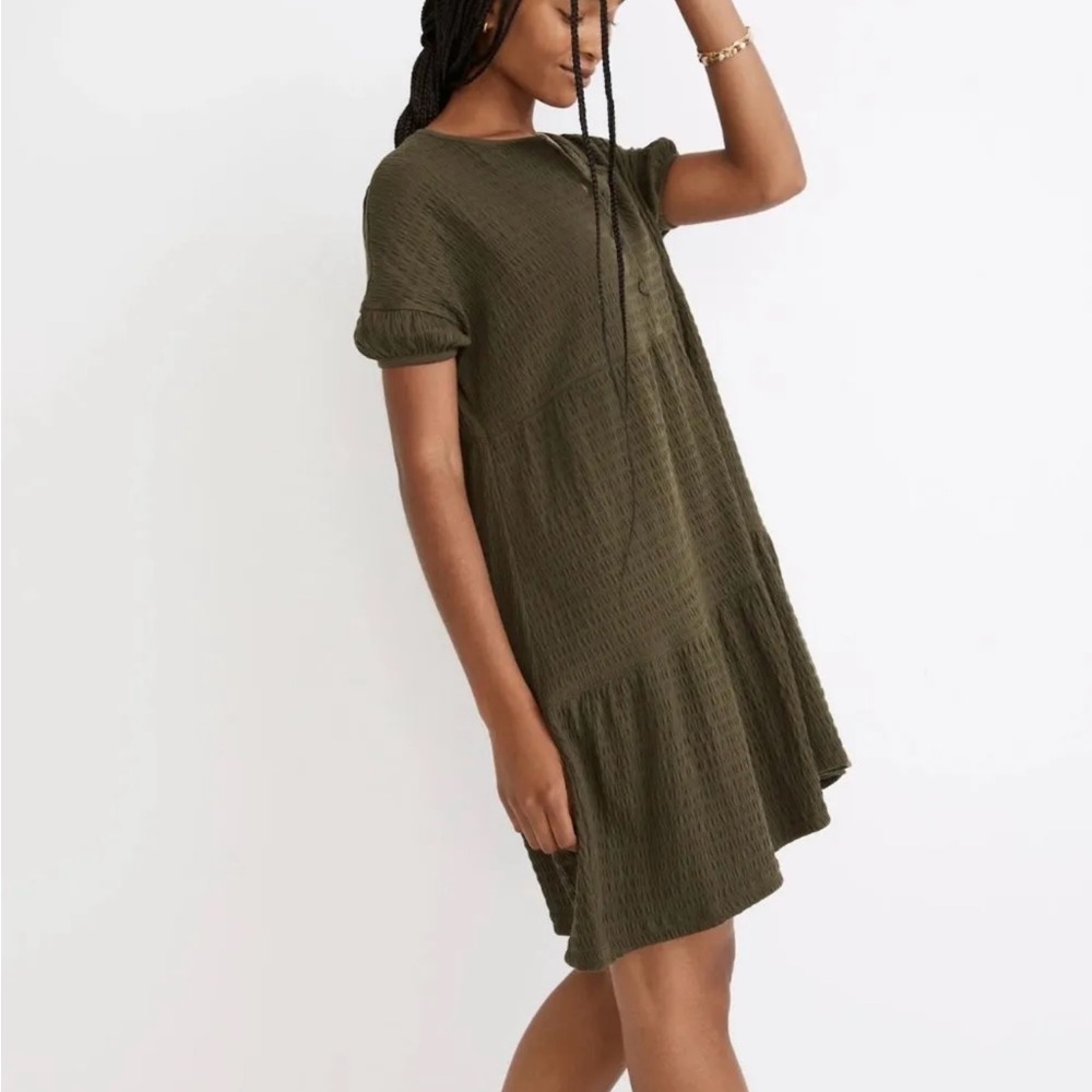 SOLD ‼️‼️‼️ Madewell (Re) sourced Crinkle-Knit Tiered Mini Dress - Medium